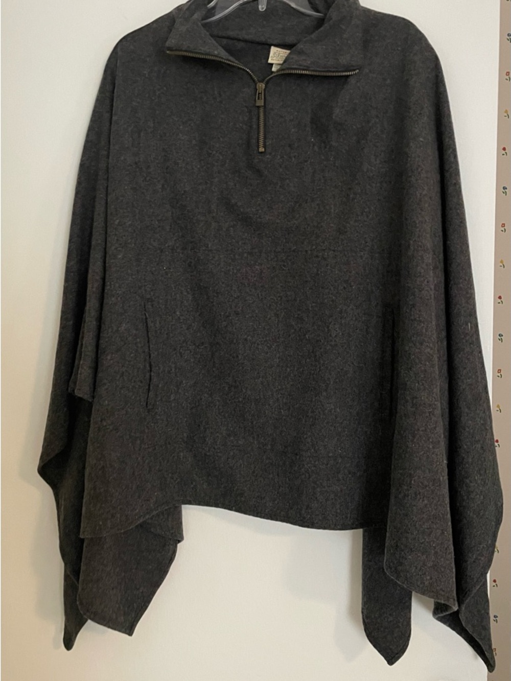 St. John's Bay Dark Charcoal Gray Poncho Top -One Size fits Most